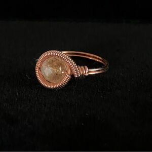 Reserved - custom bundle - Rose Gold Wire-Wrapped Citrine Ring - Women's Jewelry